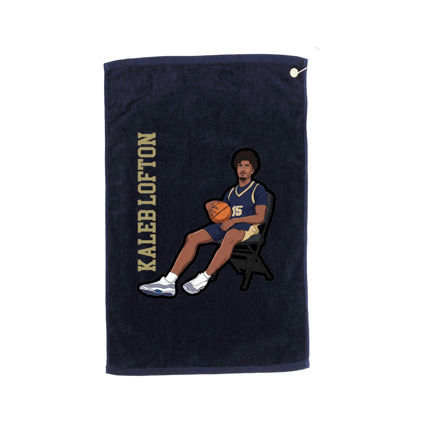 Golf Towel — Name Vertical in Navy