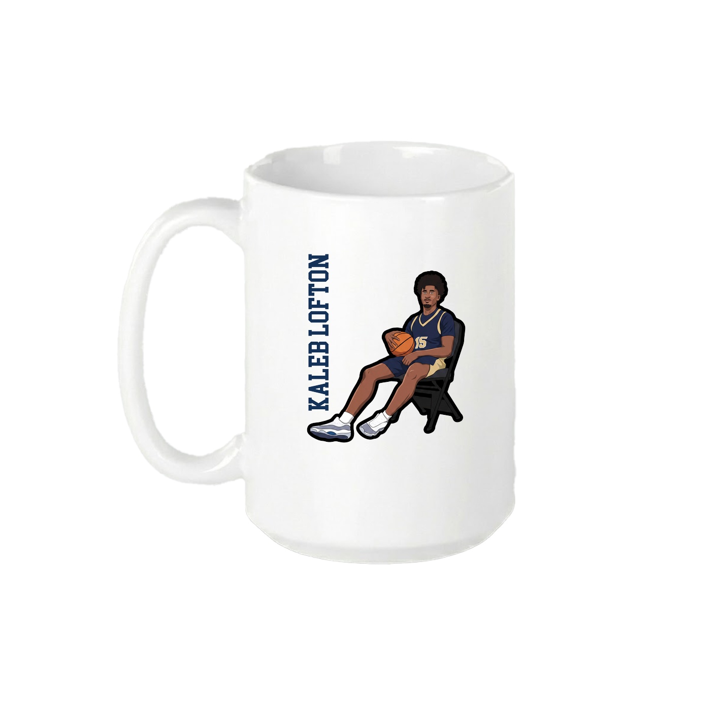 15oz Coffee Mug — Name Vertical in White