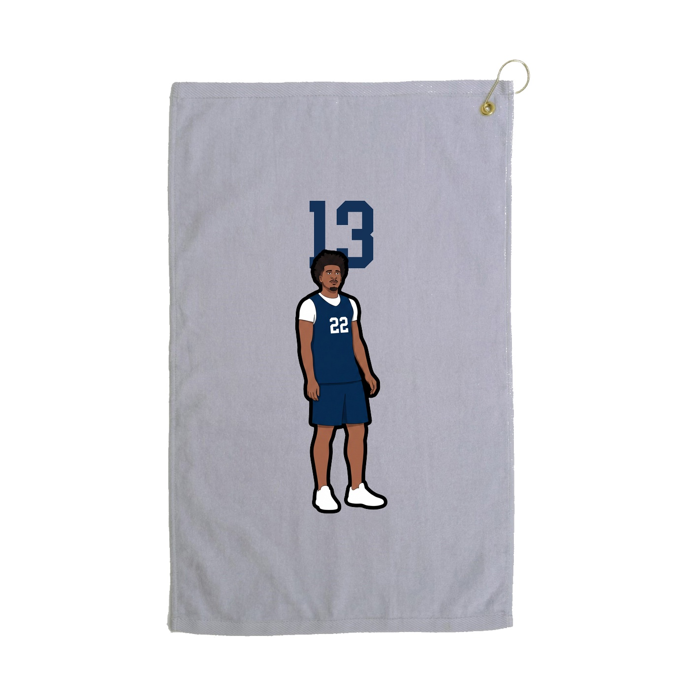 Golf Towel — Number Top in Grey