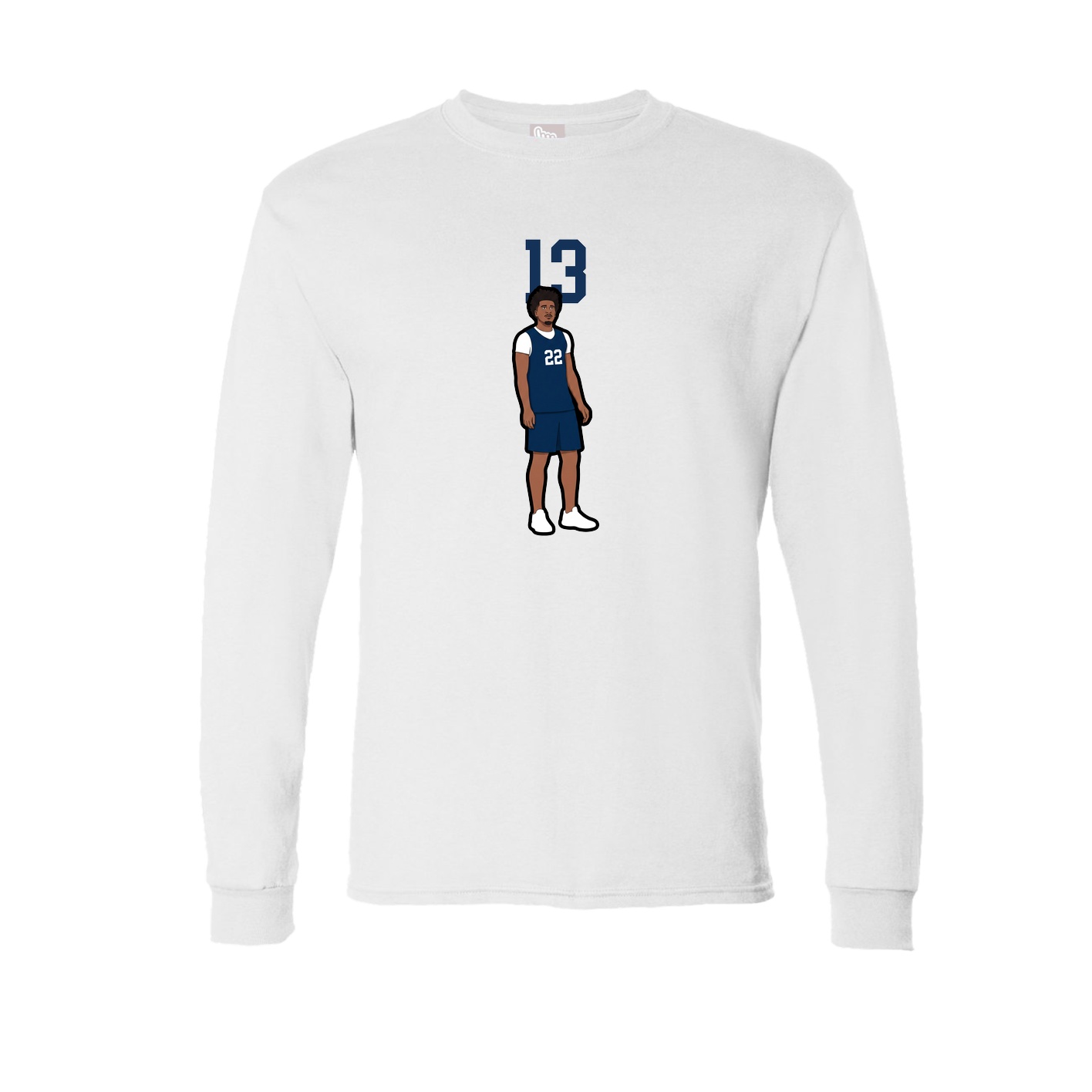 Long Sleeve Tee — Number Top in White