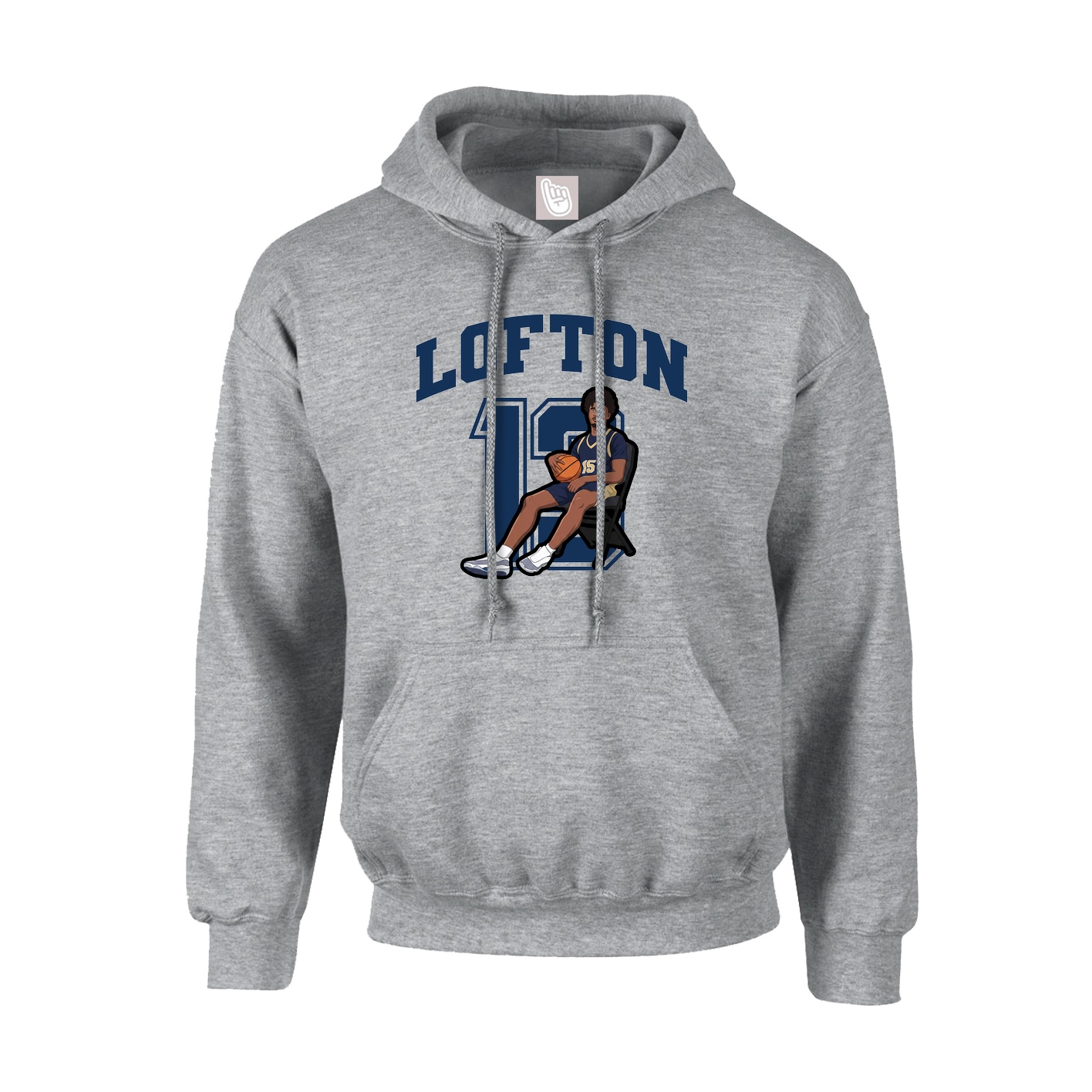 Youth Hoodie — Number in Grey