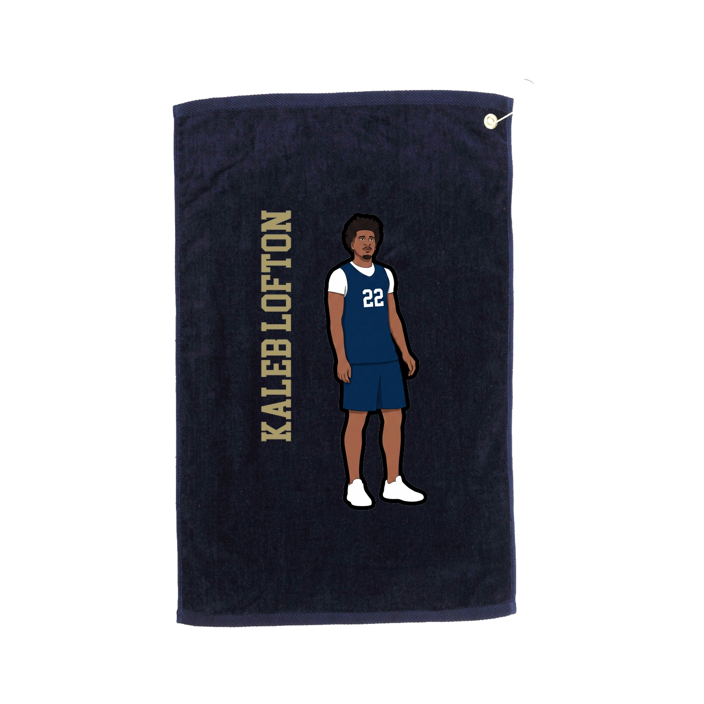 Golf Towel — Name Vertical in Navy