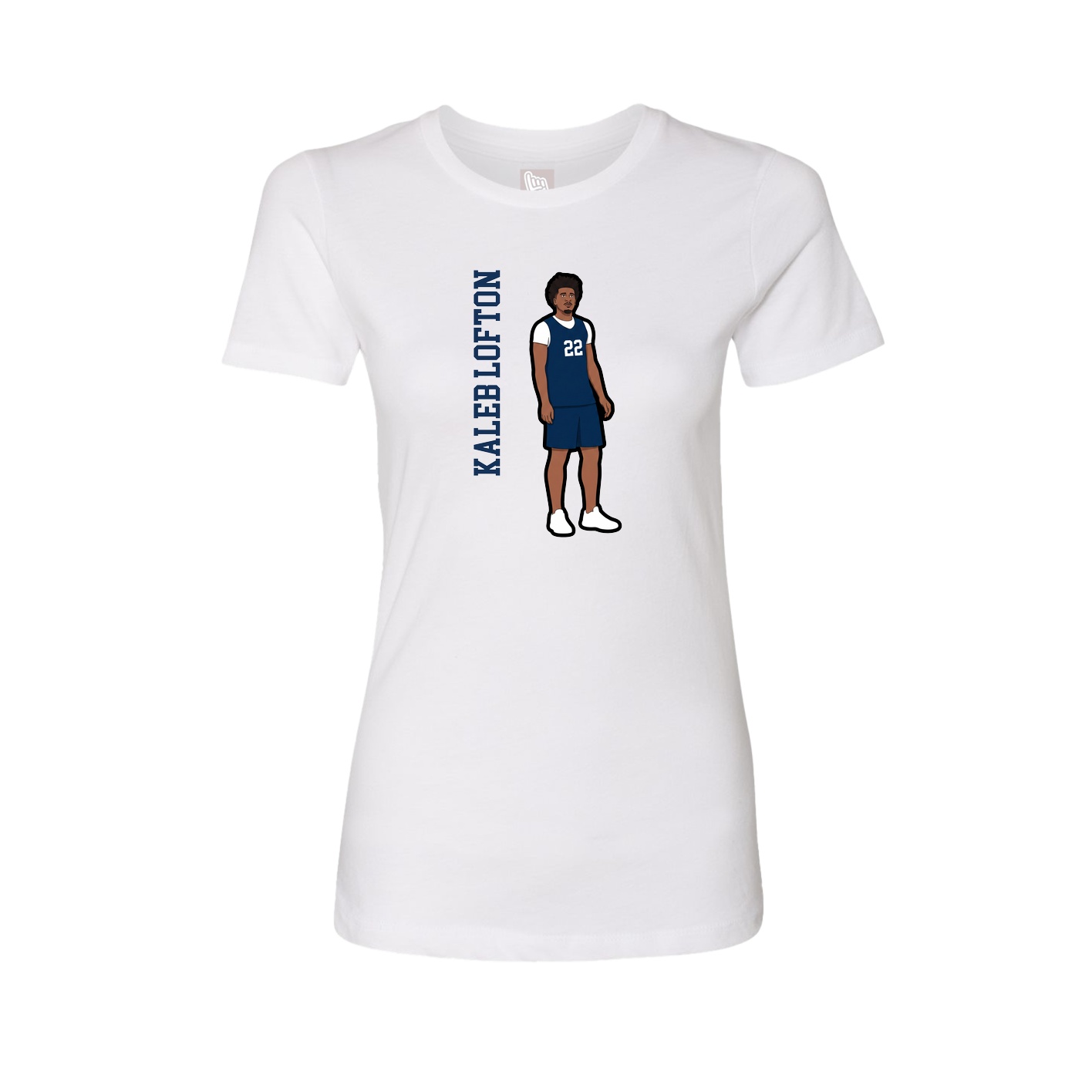 Fitted Women's Tee — Name Vertical in White