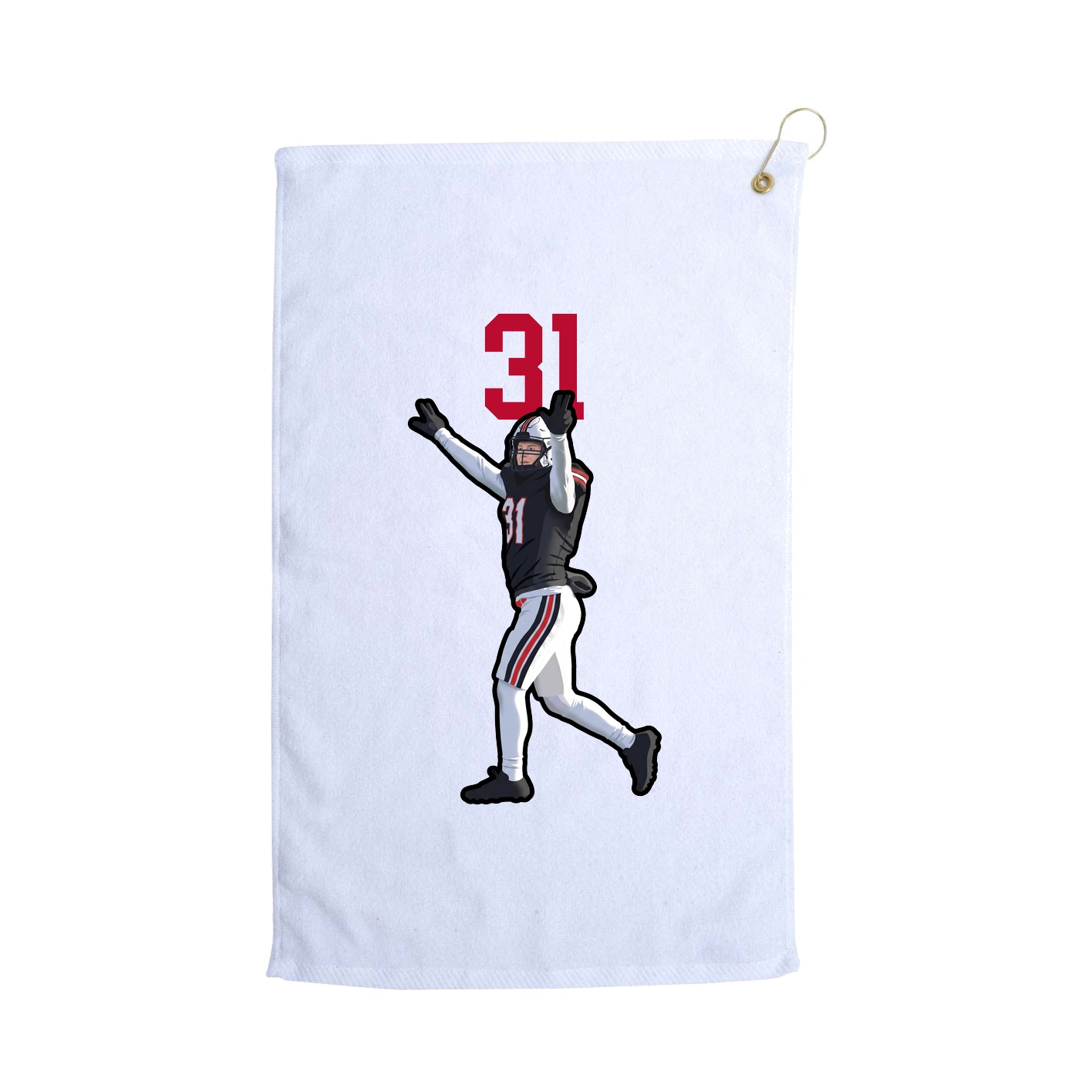 Golf Towel — Number Top in White