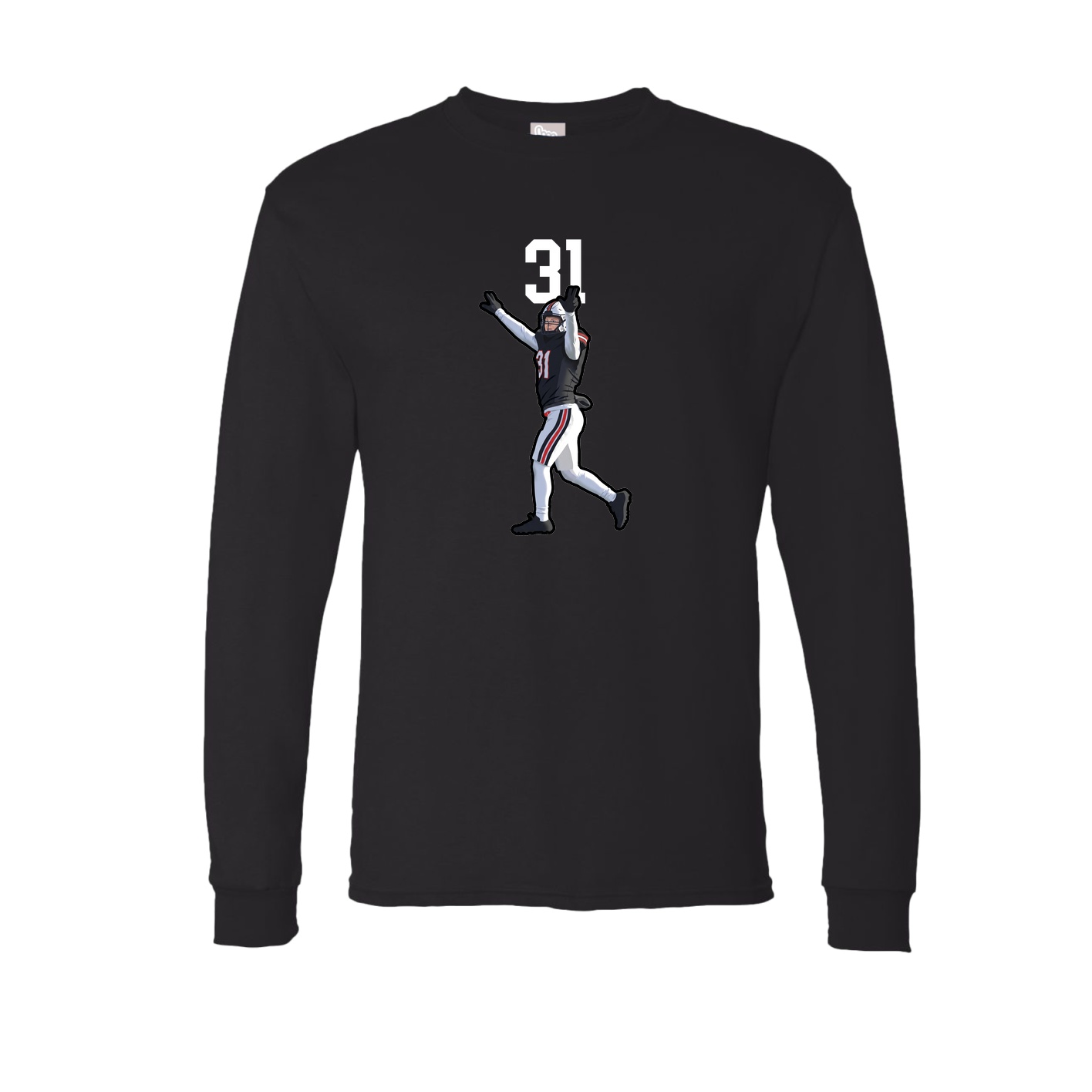 Long Sleeve Tee — Number Top in Black