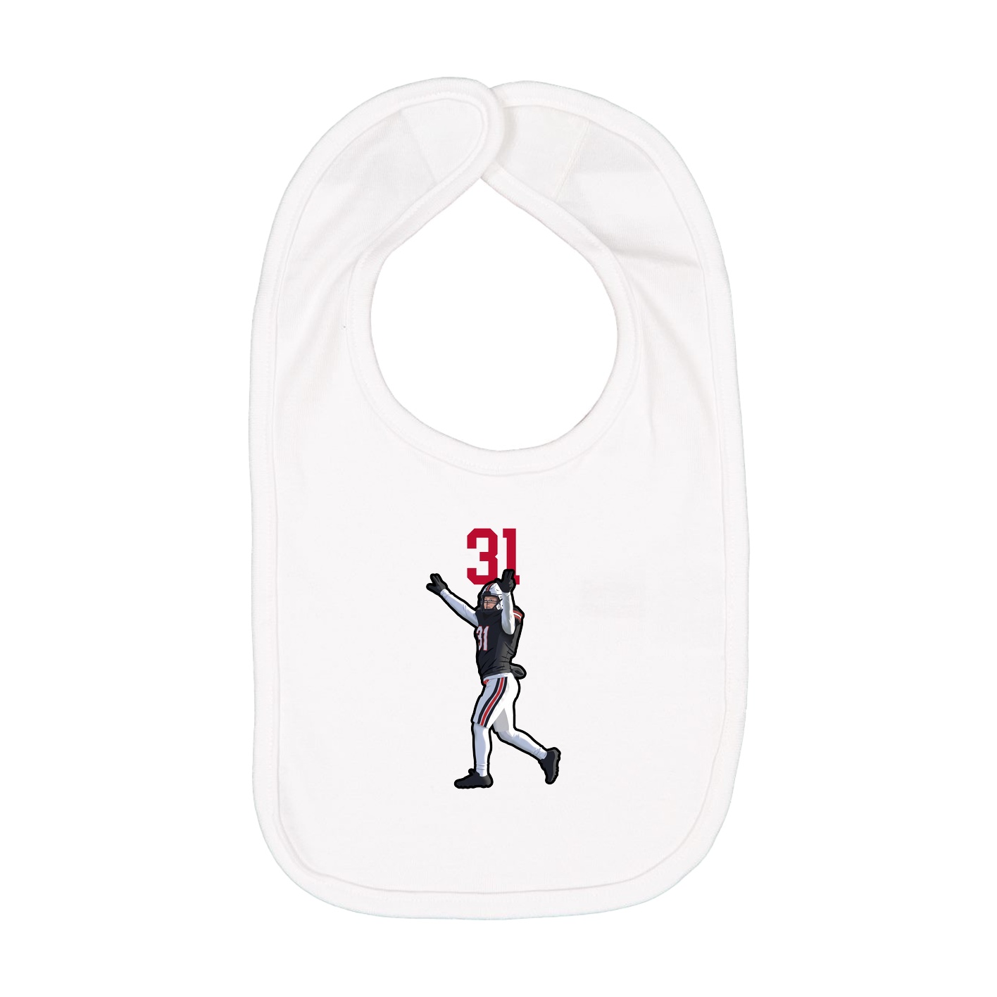 Infant Bib — Number Top in White