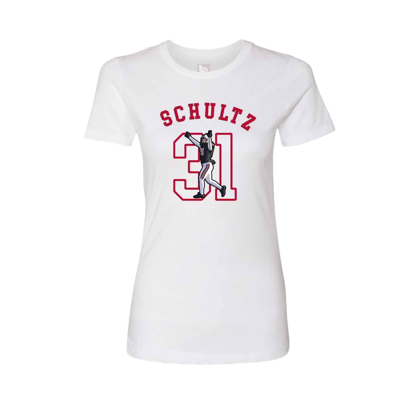 Fitted Women's Tee — Shirsey Arch in White
