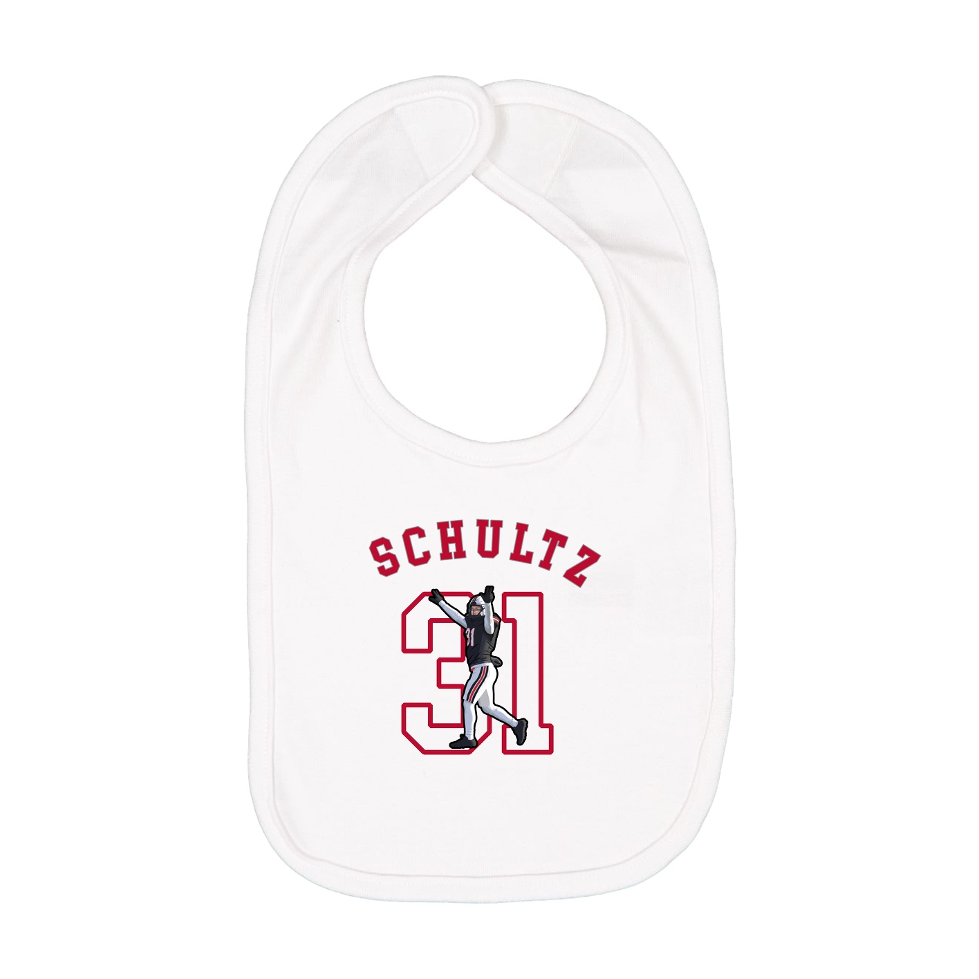 Infant Bib — Shirsey Arch in White
