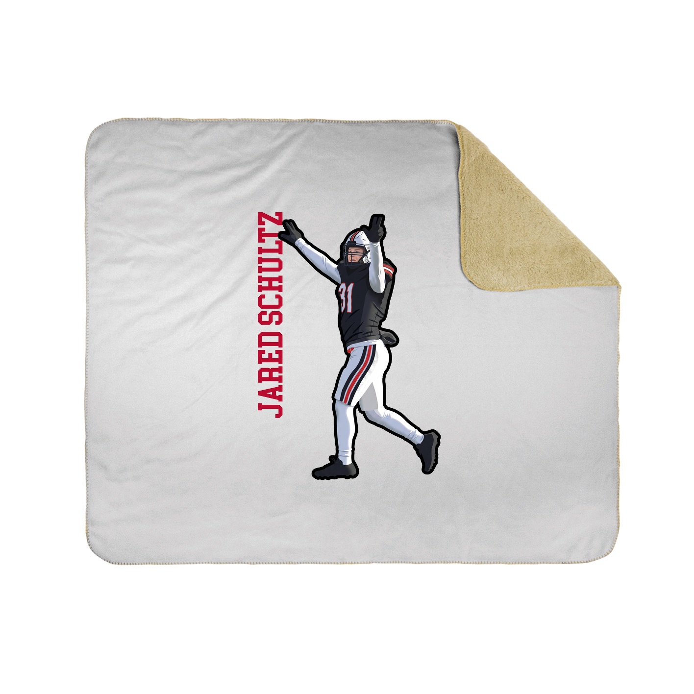 Throw Blanket — Name Vertical in White