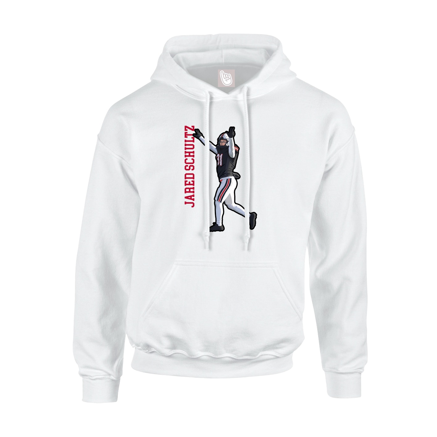 Hoodie — Name Vertical in White
