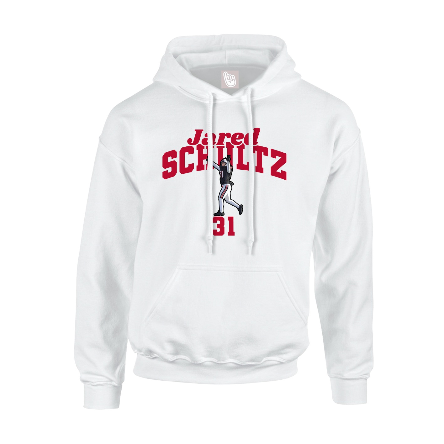 Youth Hoodie — Signature Arch in White