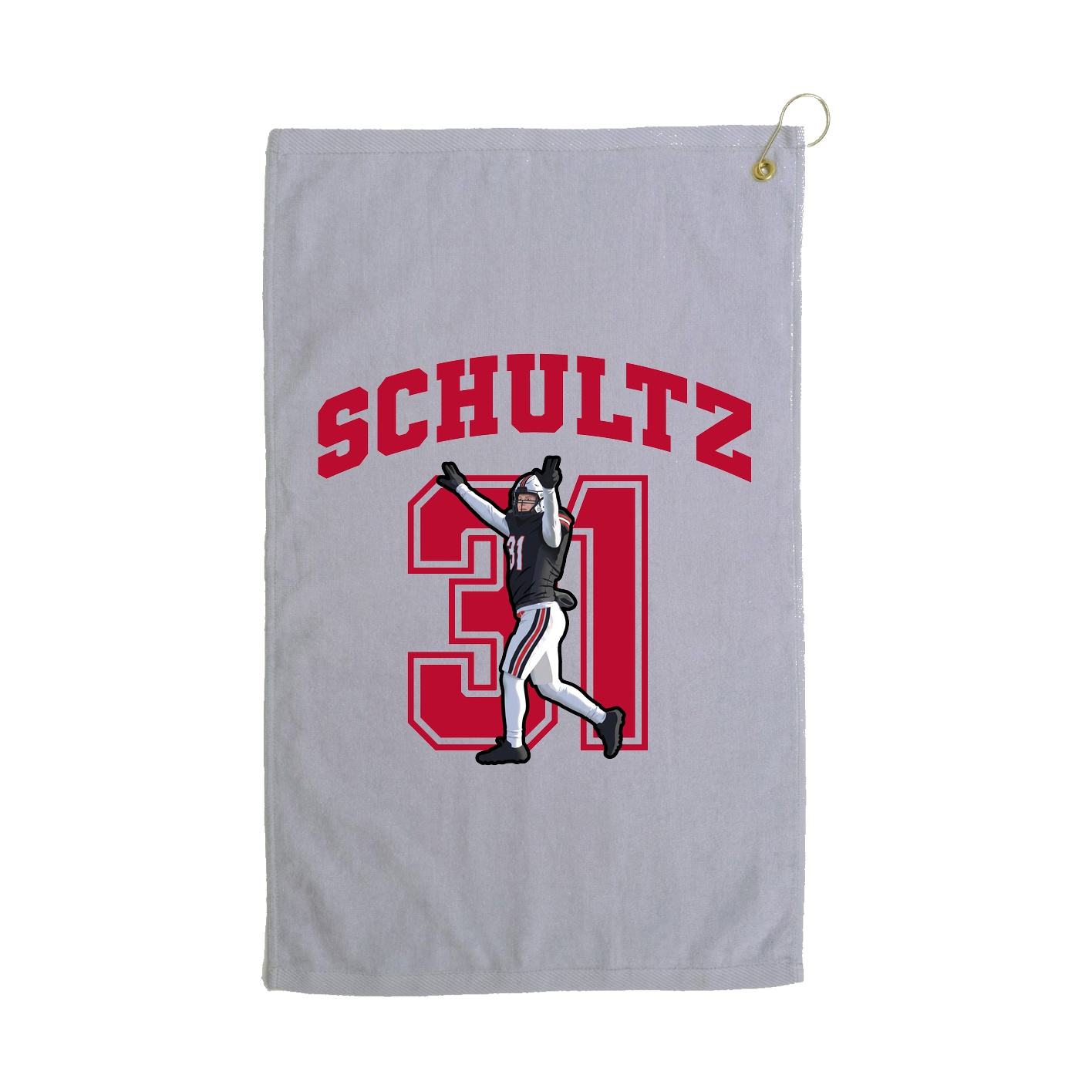 Golf Towel — Number in Grey