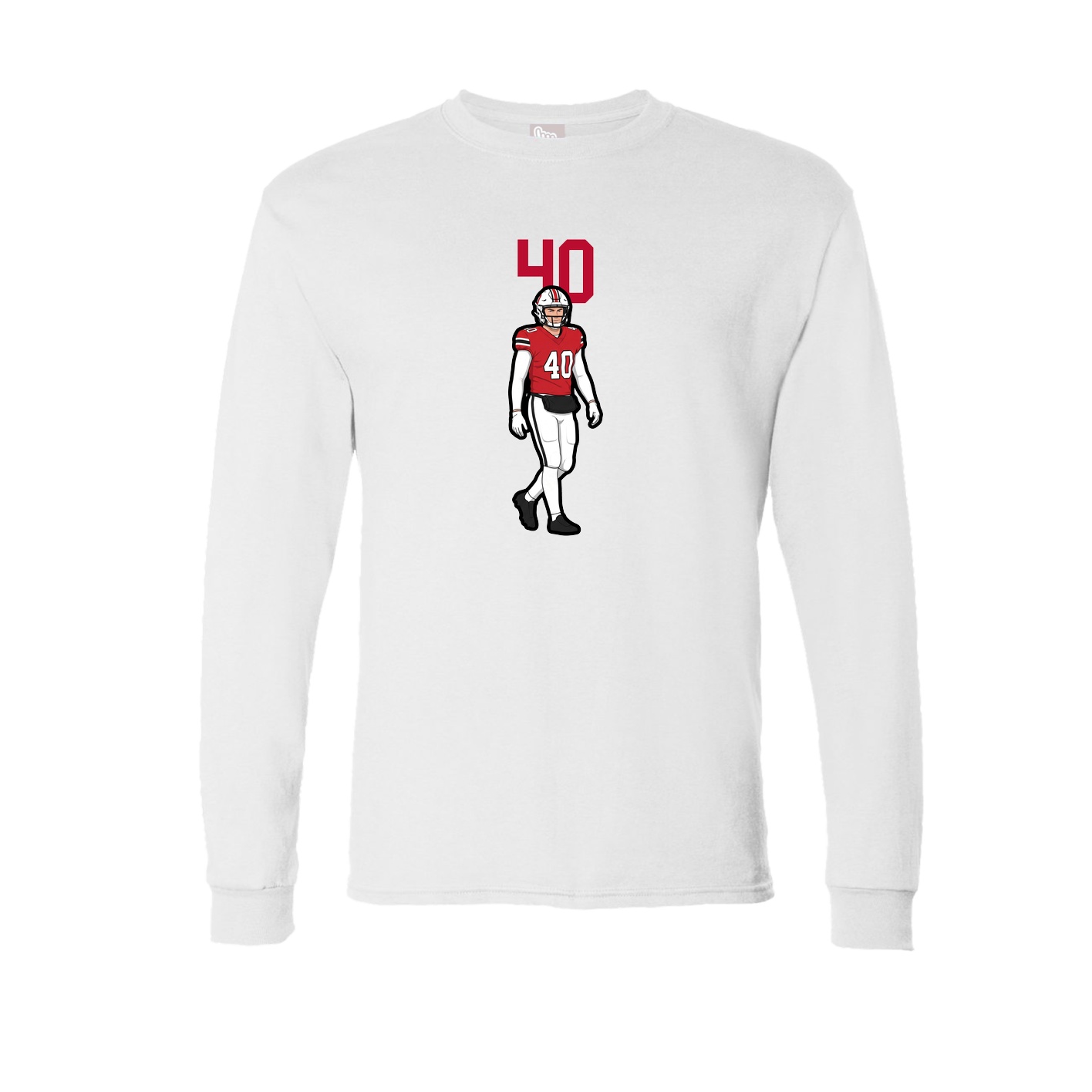 Long Sleeve Tee — Number Top in White