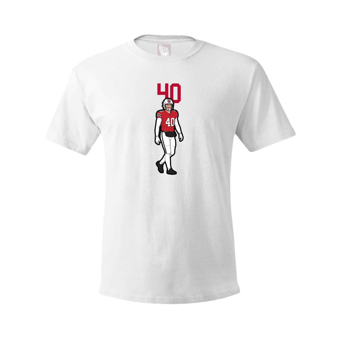 Youth Tee — Number Top in White