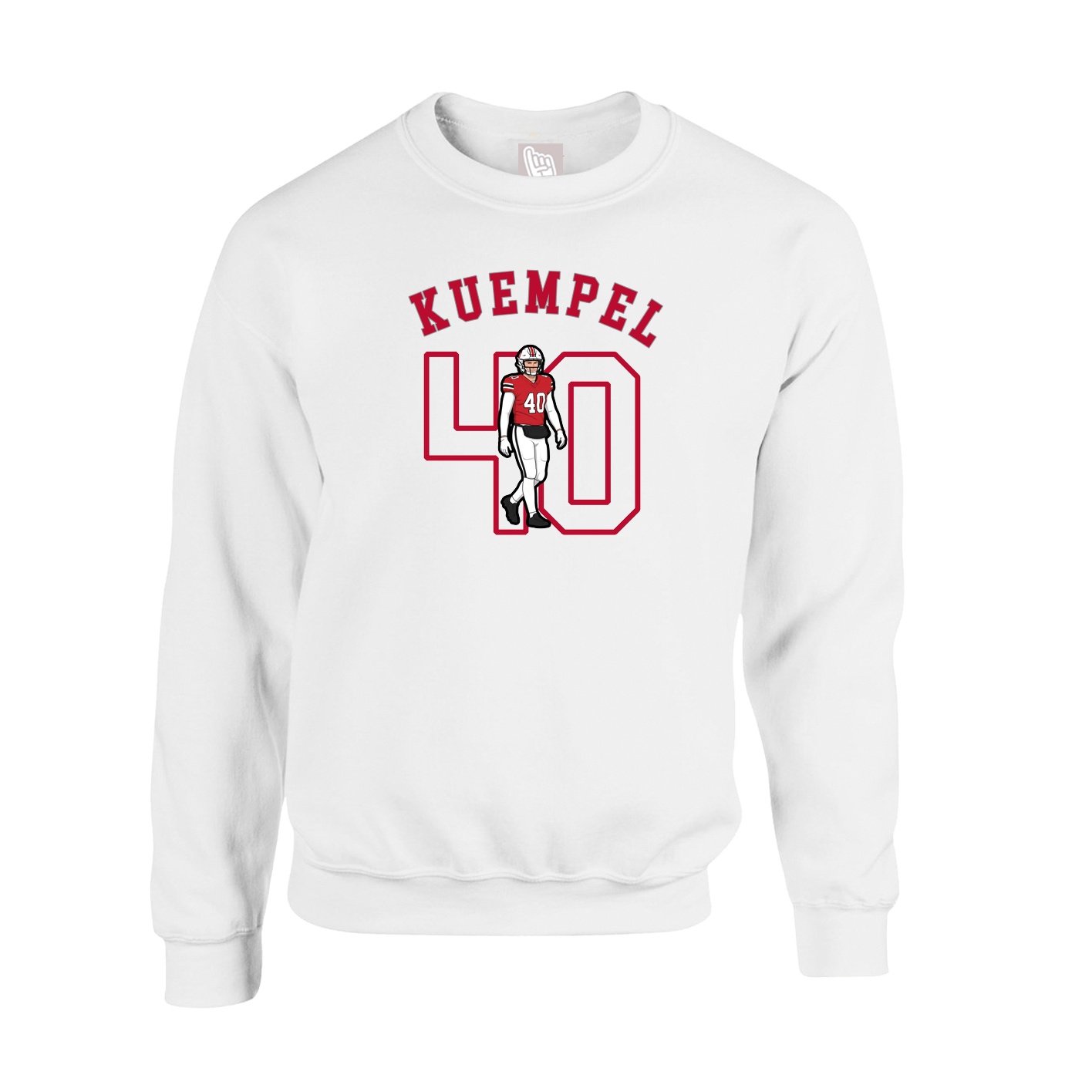 Fleece Crew — Shirsey Arch in White