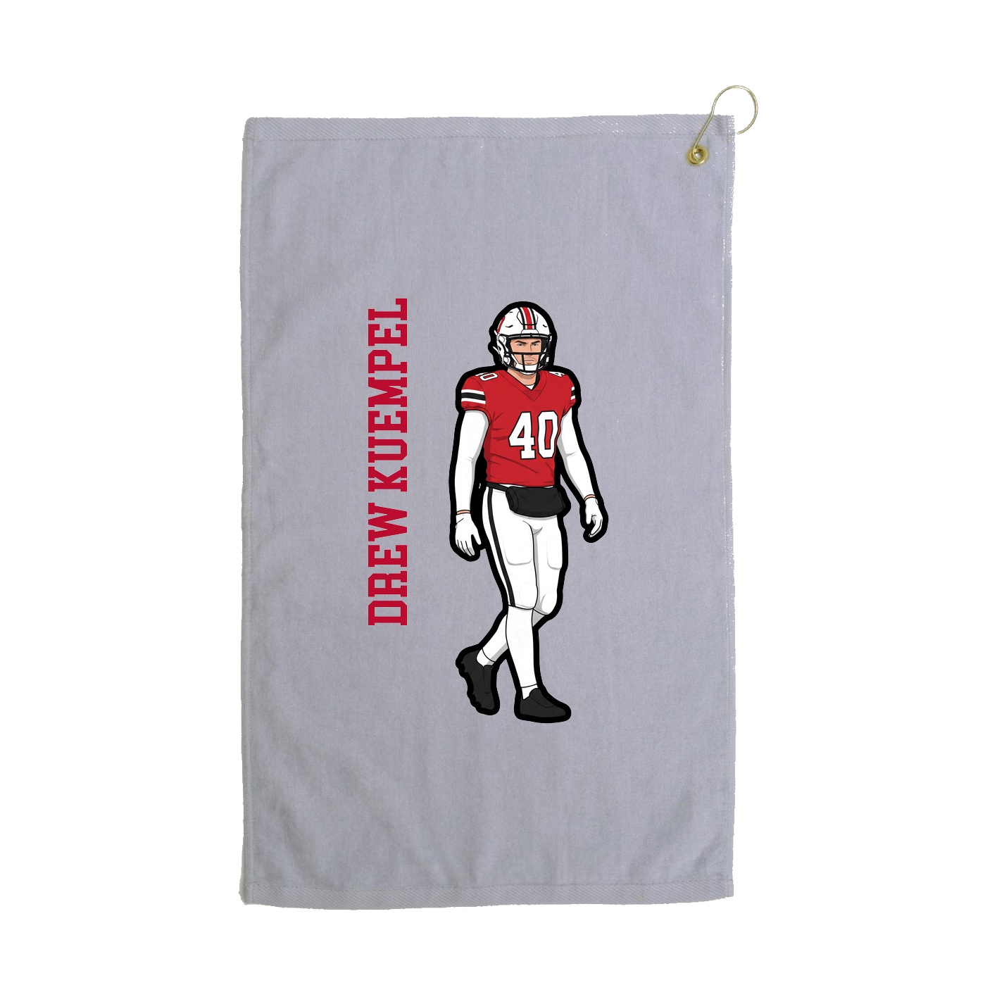 Golf Towel — Name Vertical in Grey