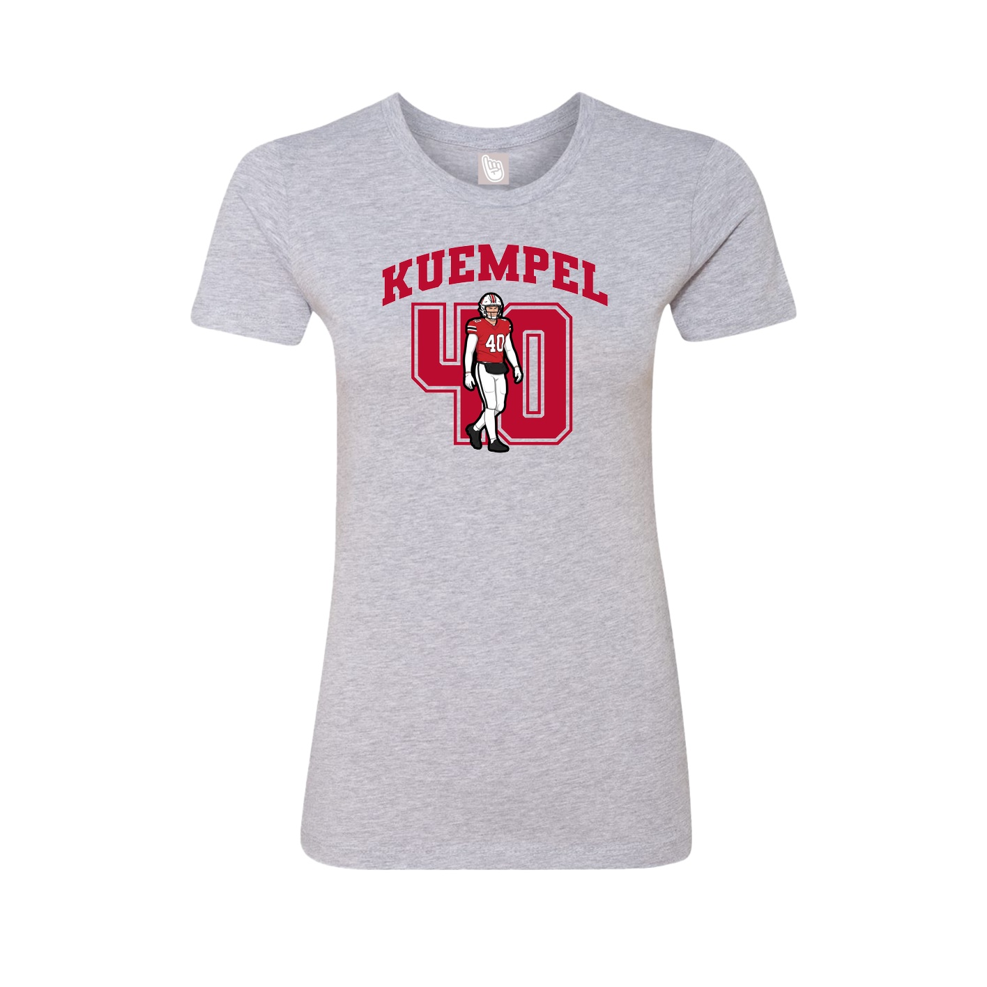 Fitted Women's Tee — Number in Grey