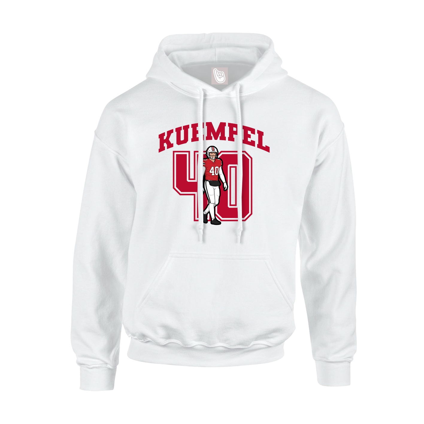 Youth Hoodie — Number in White