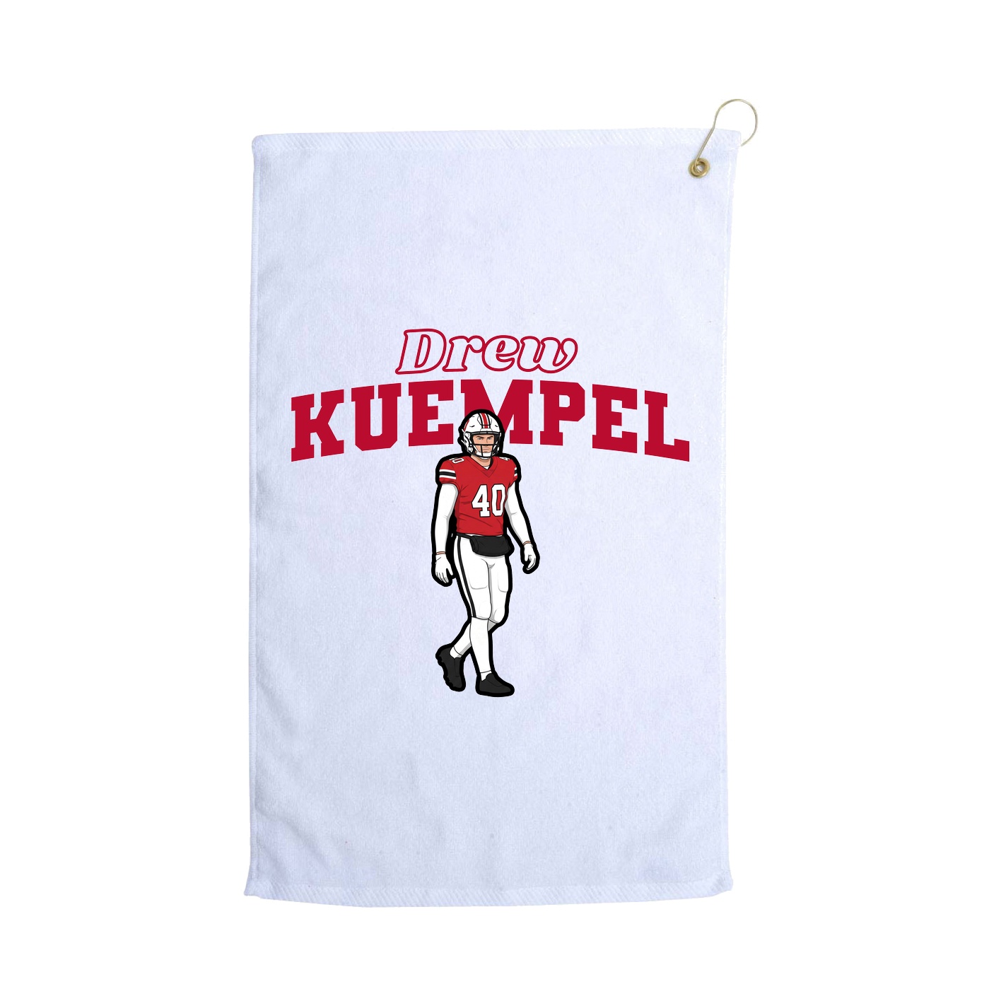 Golf Towel — Name Arch in White