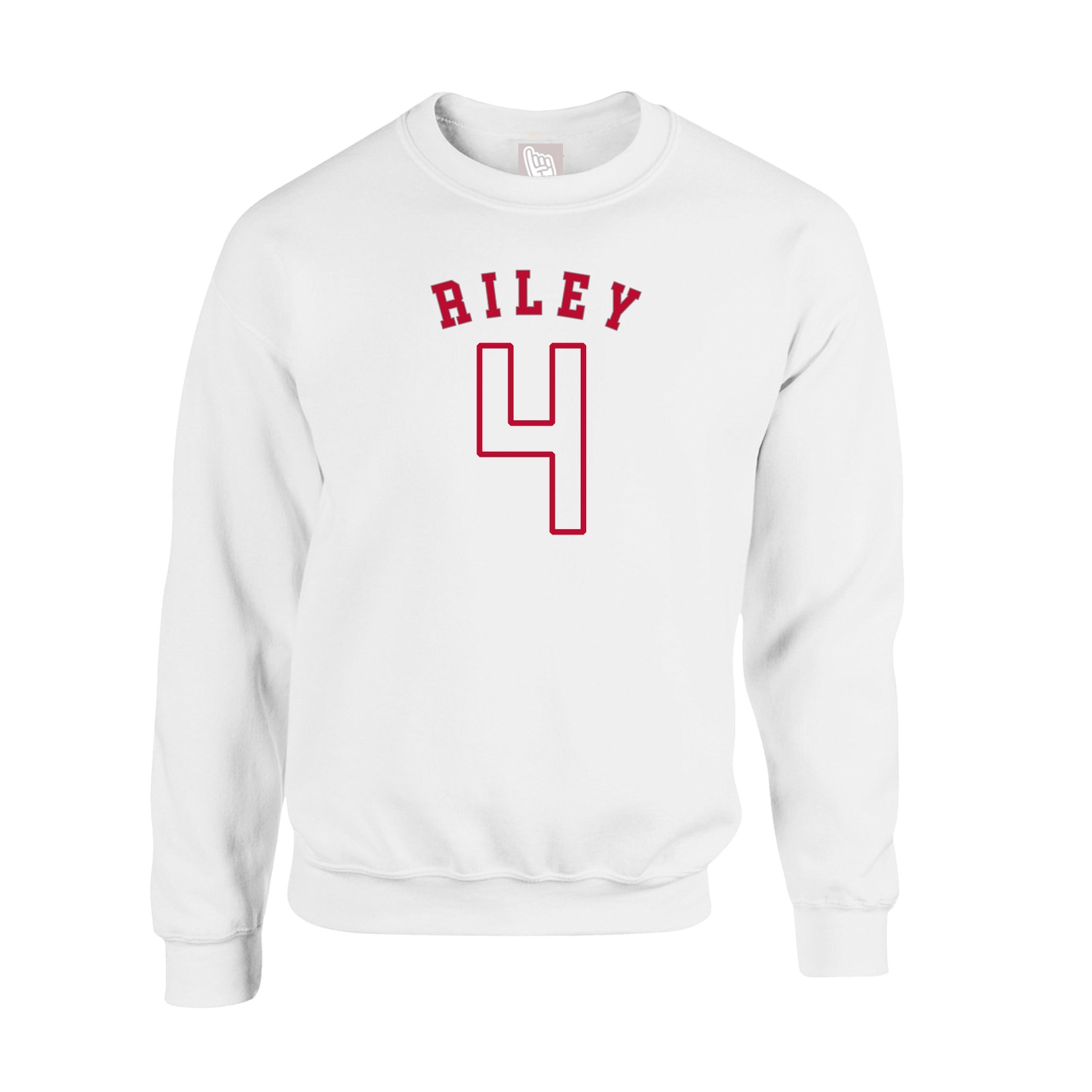 Fleece Crew — Shirsey Arch in White