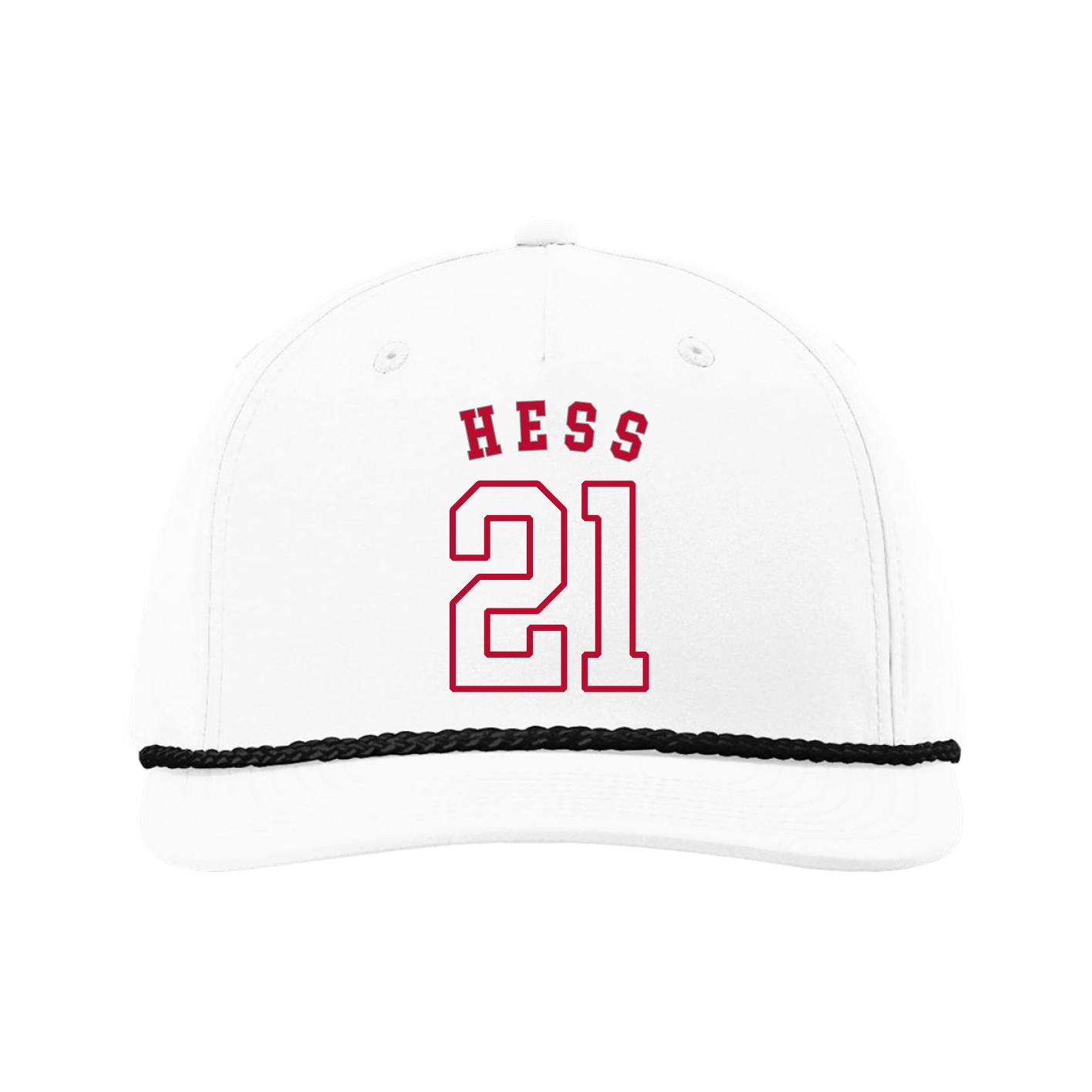 Five-Panel Classic Rope Cap — Shirsey Arch in White