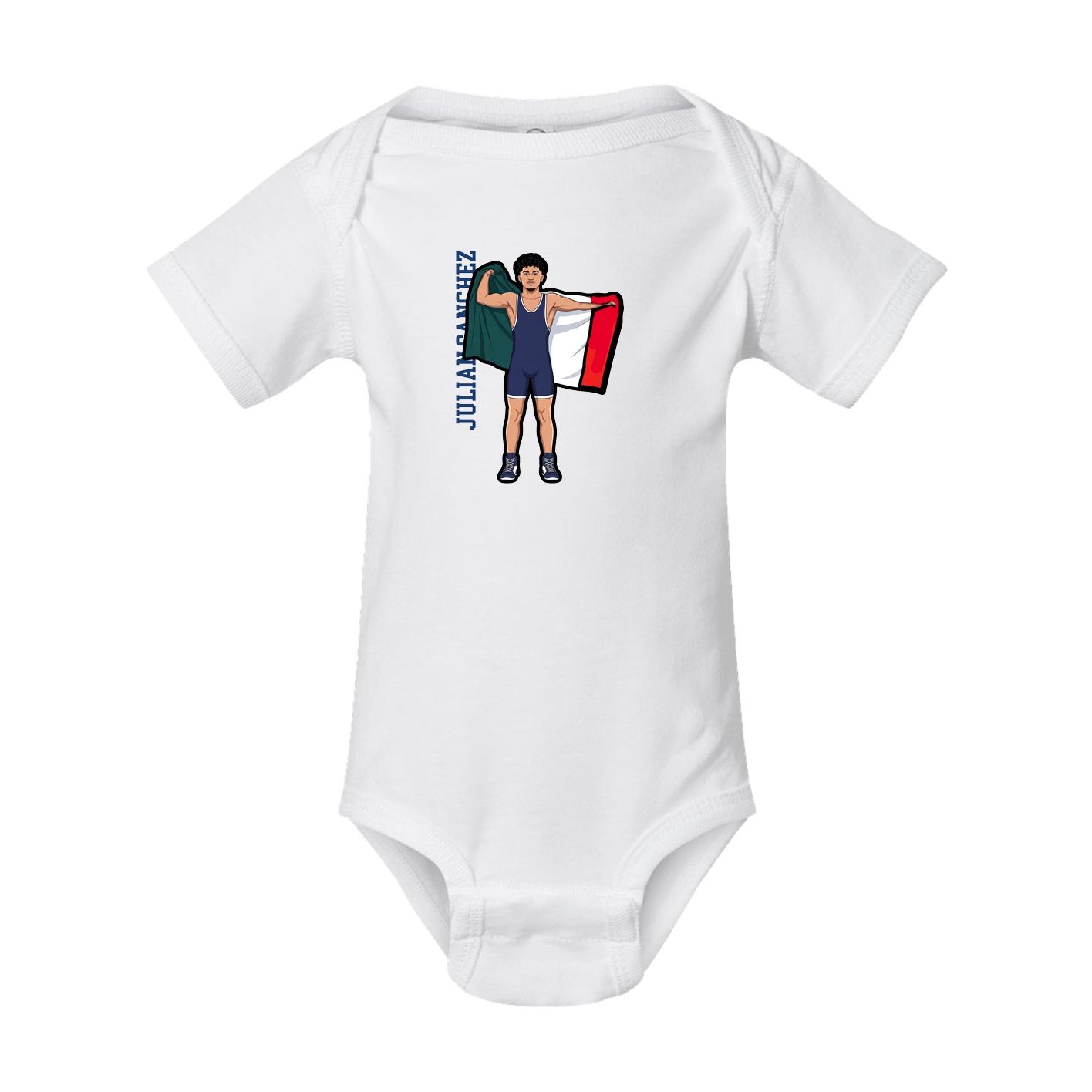 Baby Onesie — Name Vertical in White