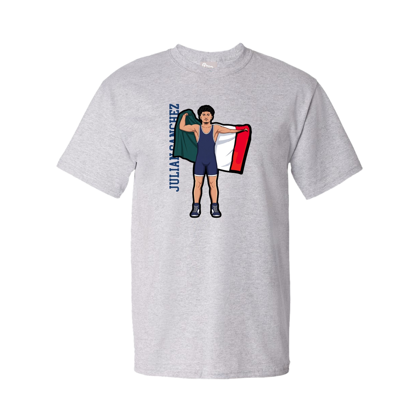 Tee — Name Vertical in Grey