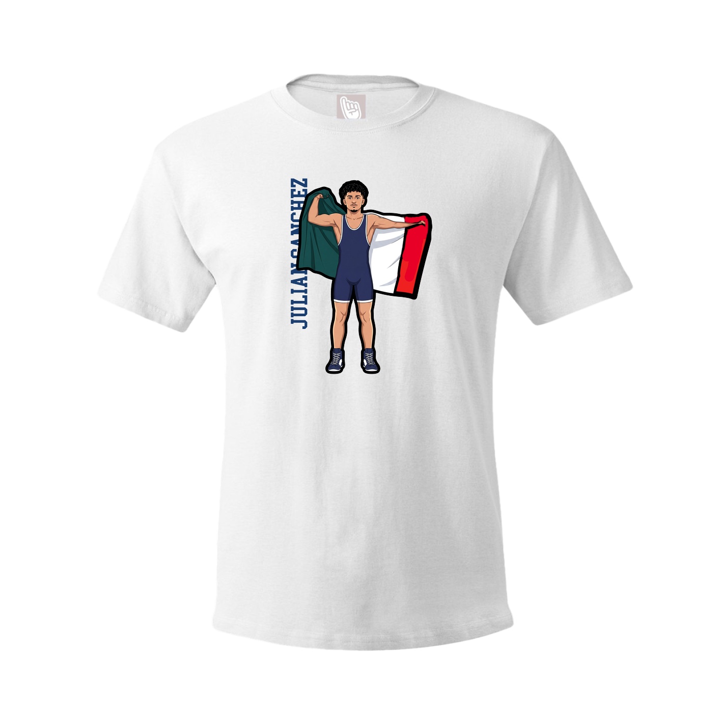 Youth Tee — Name Vertical in White