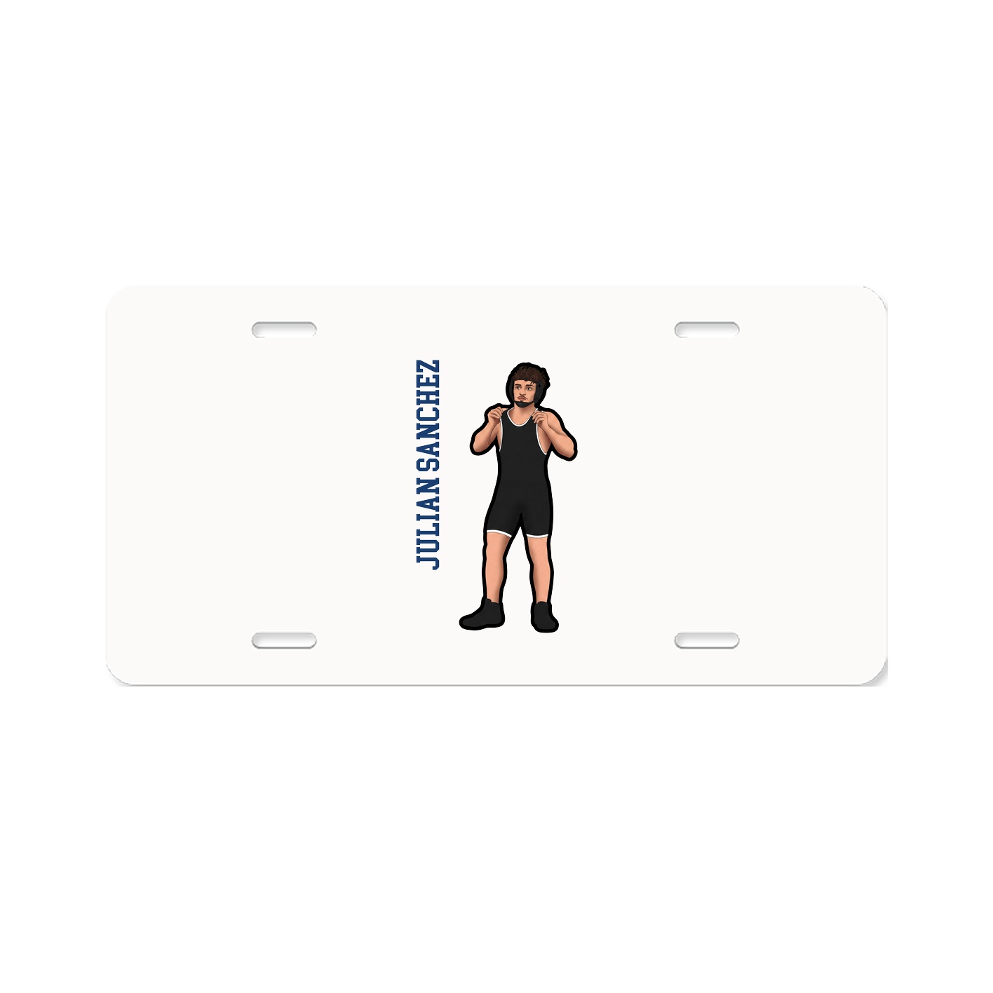 License Plate — Name Vertical in Classic