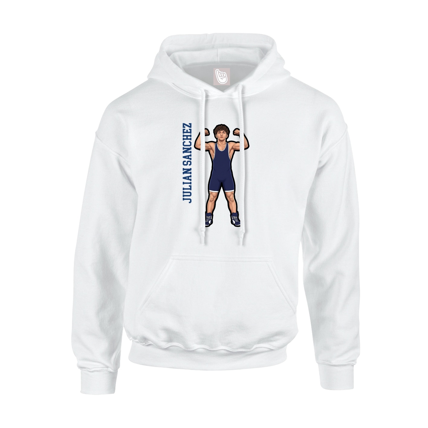 Youth Hoodie — Name Vertical in White