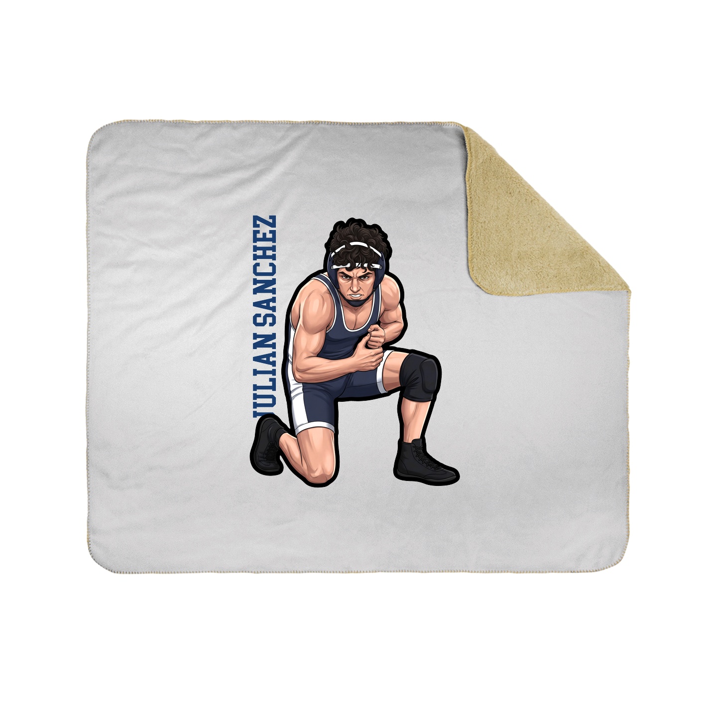 Throw Blanket — Name Vertical in White