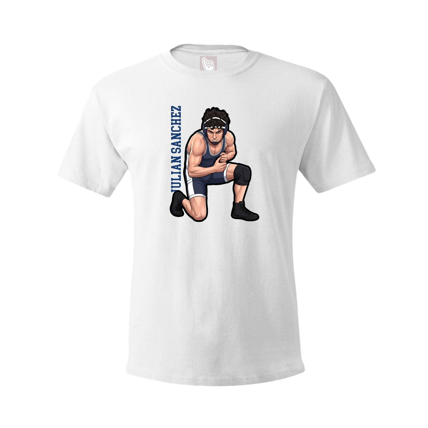 Tee — Name Vertical in White