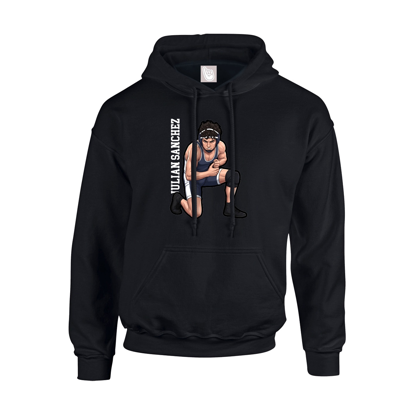 Youth Hoodie — Name Vertical in Black
