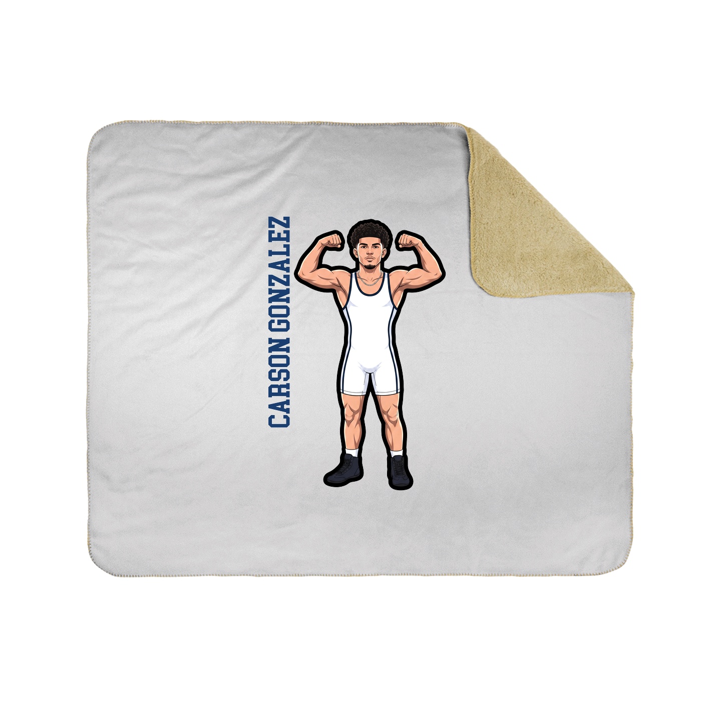 Throw Blanket — Name Vertical in White