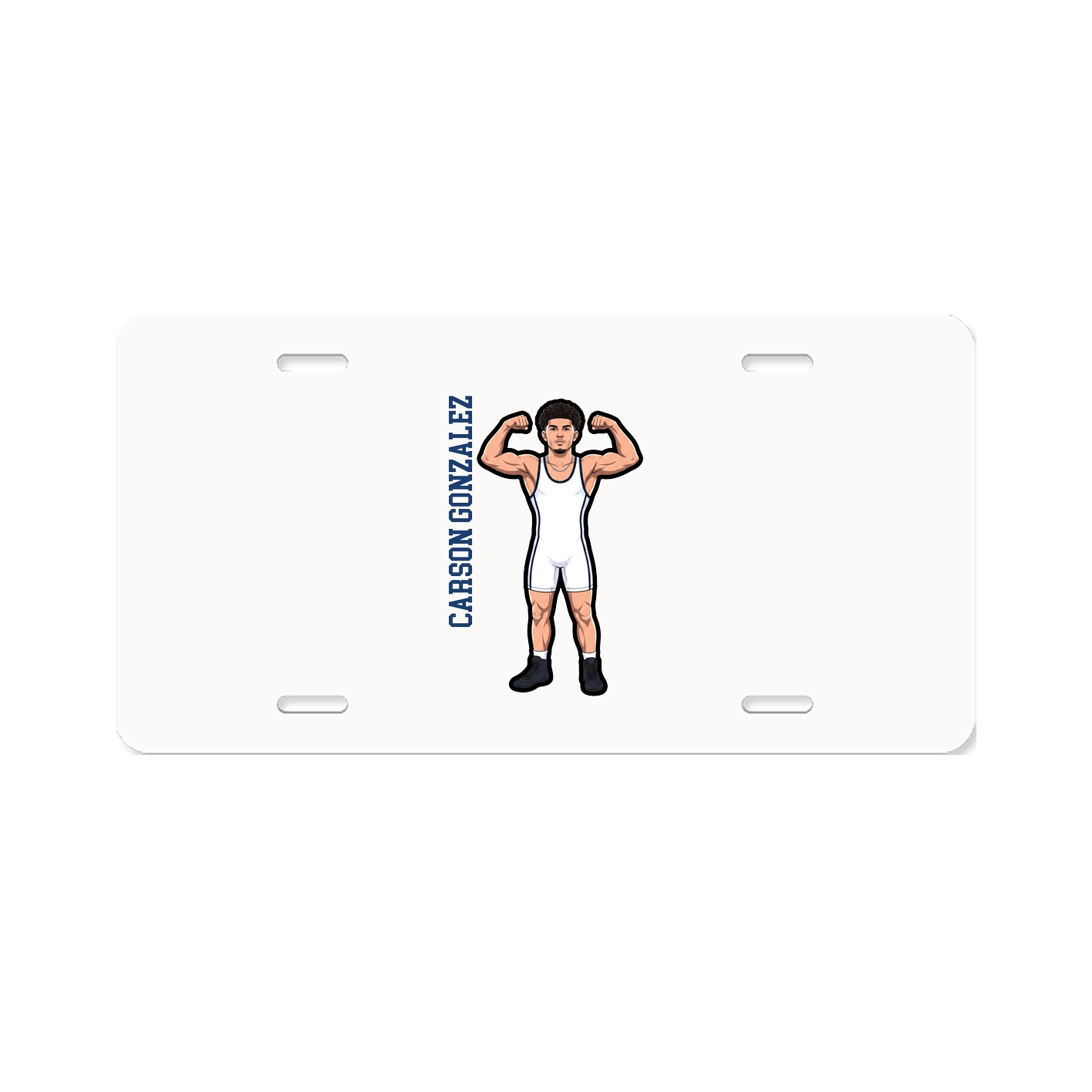 License Plate — Name Vertical in Classic