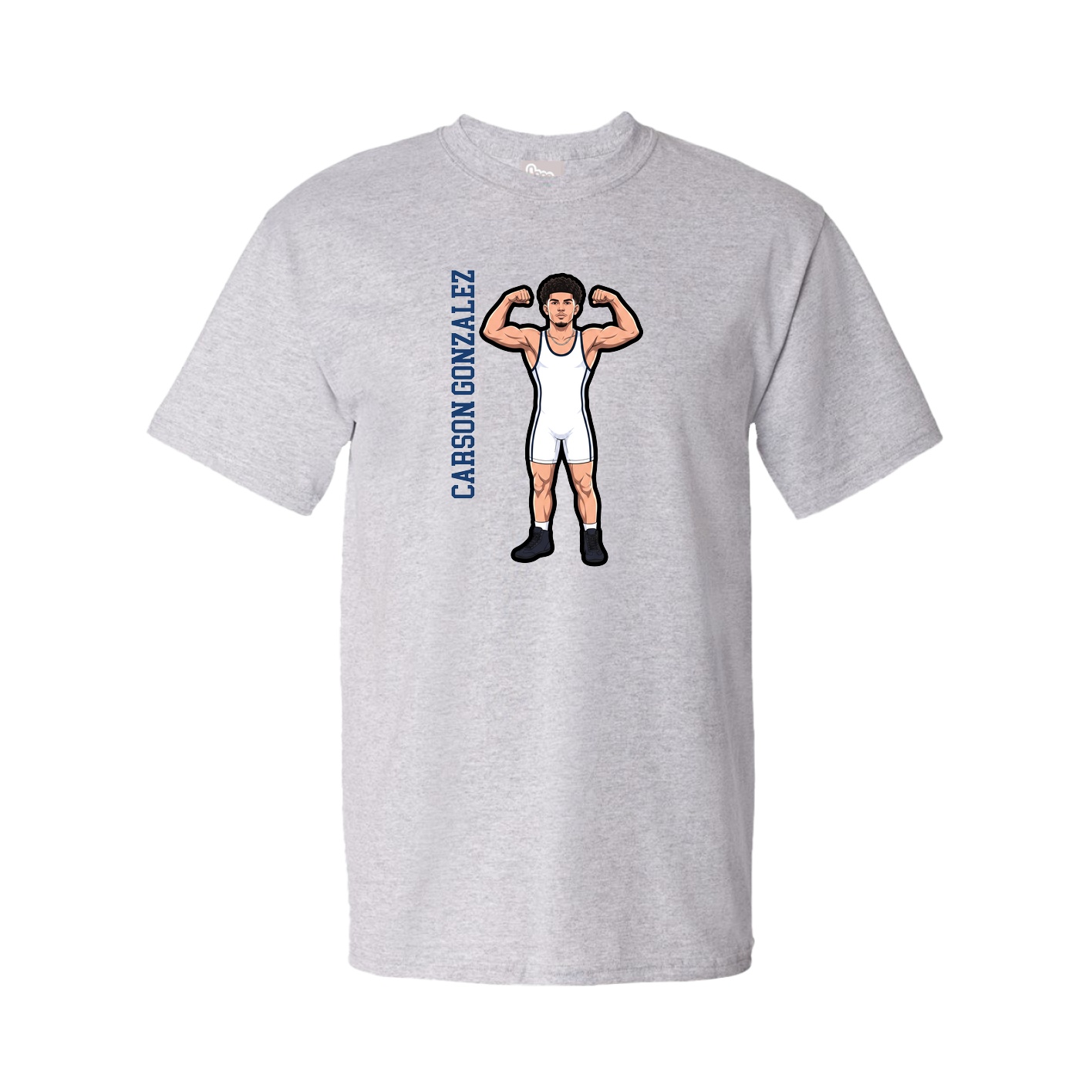 Tee — Name Vertical in Grey