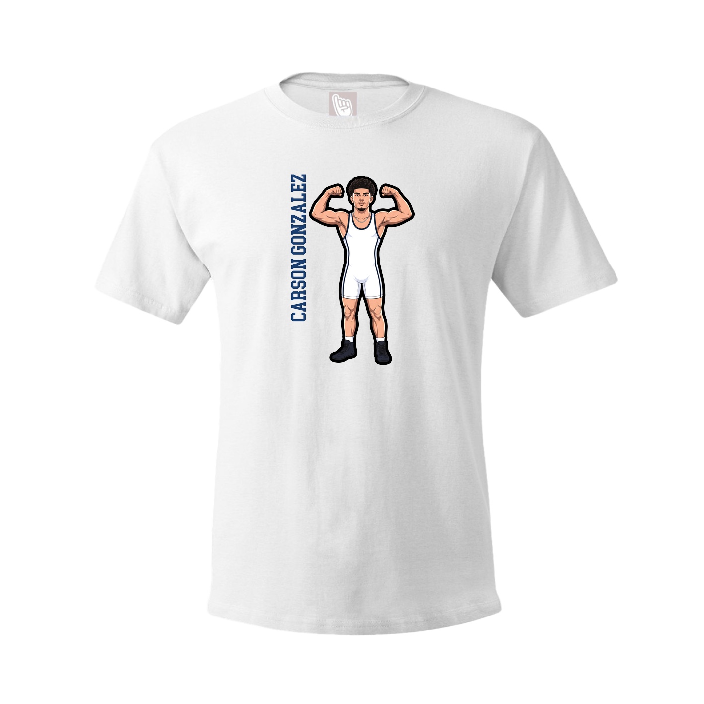 Youth Tee — Name Vertical in White