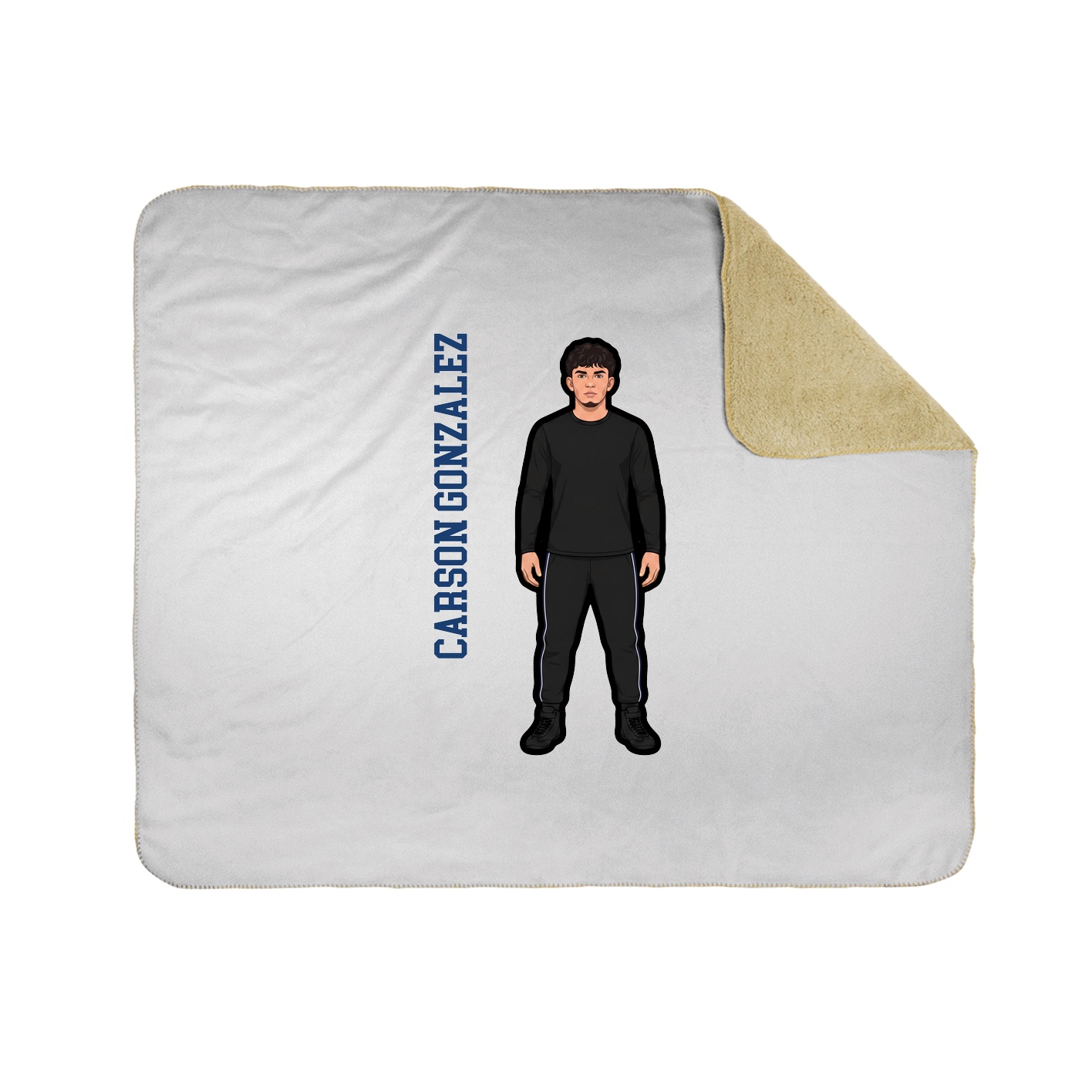 Throw Blanket — Name Vertical in White