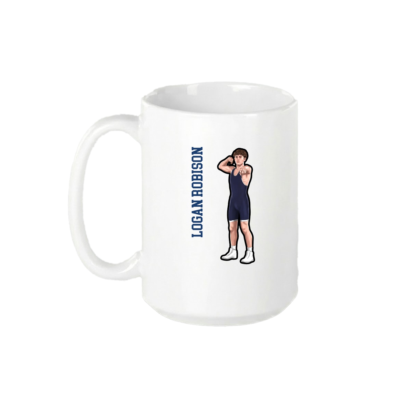 15oz Coffee Mug — Name Vertical in White