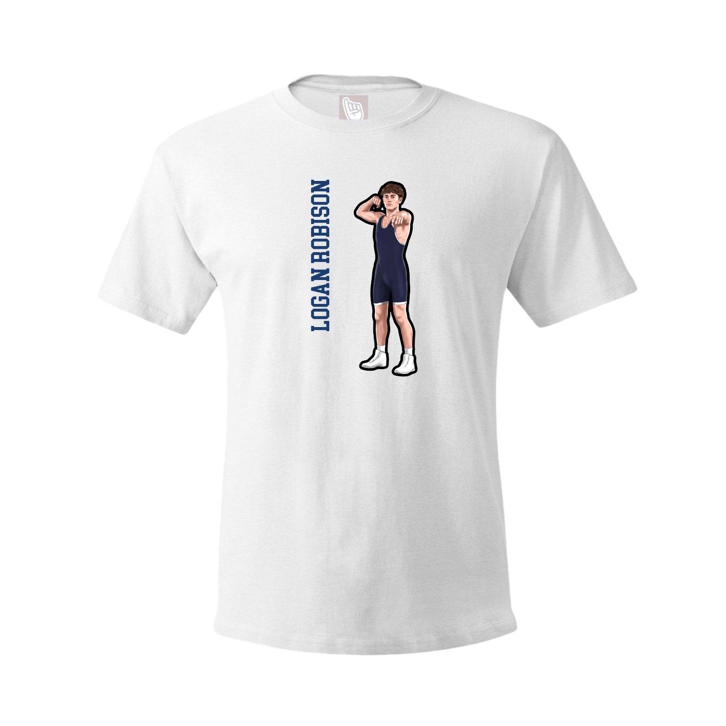 Youth Tee — Name Vertical in White