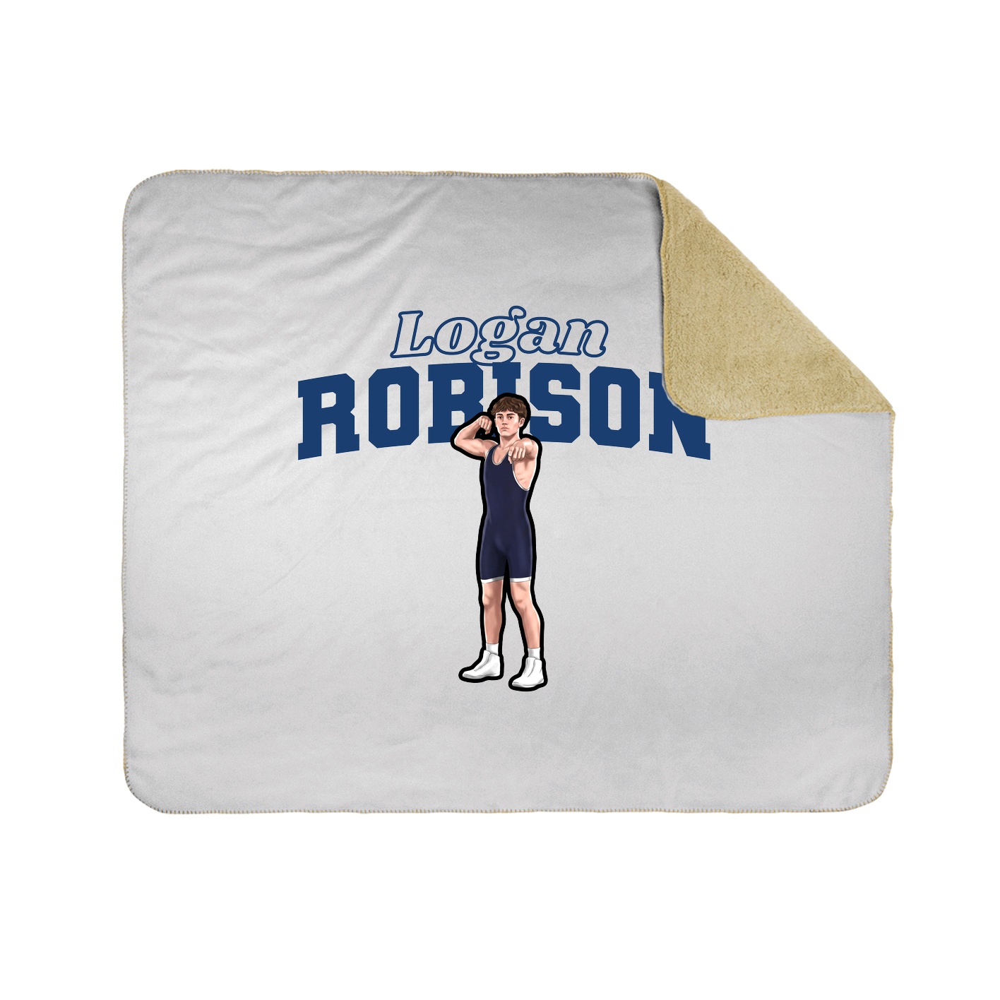 Throw Blanket — Name Arch in White