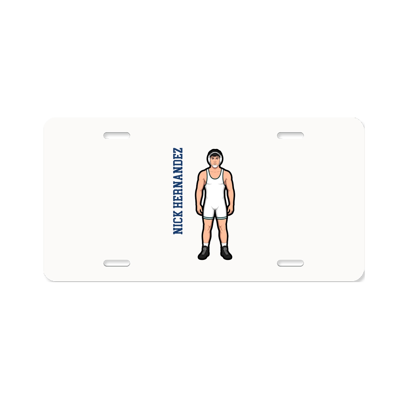 License Plate — Name Vertical in Classic