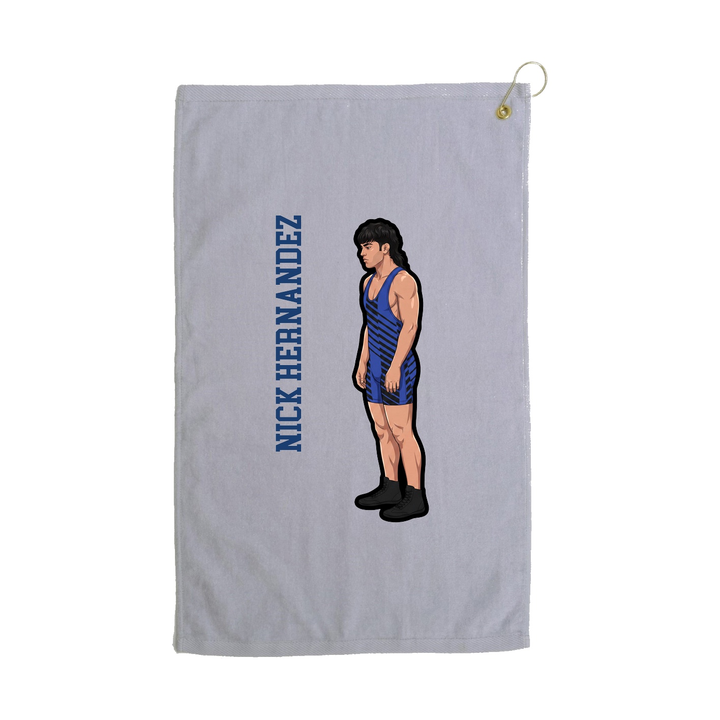Golf Towel — Name Vertical in Grey