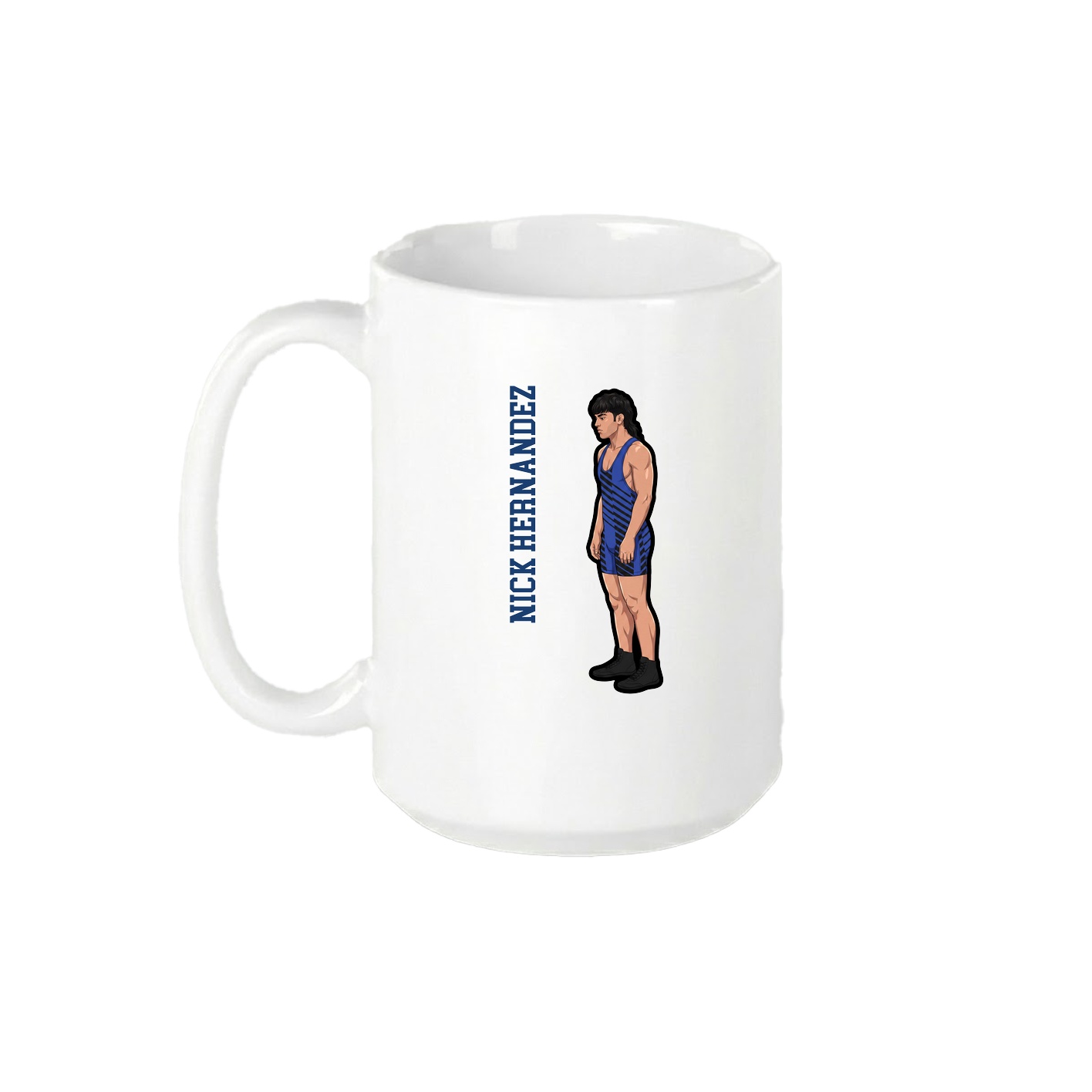 15oz Coffee Mug — Name Vertical in White