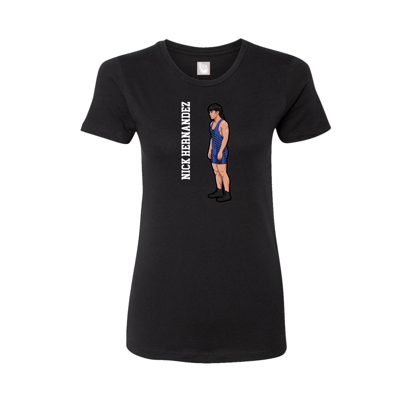 Fitted Women's Tee — Name Vertical in Black