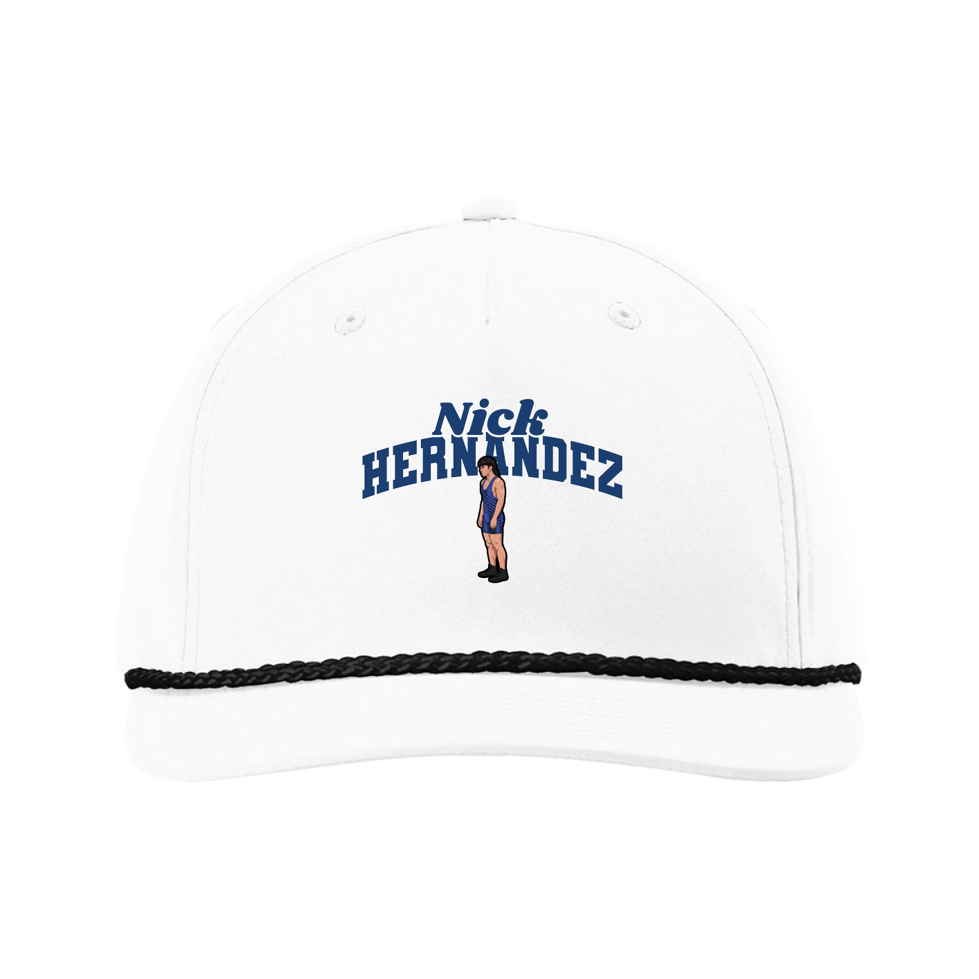 Five-Panel Classic Rope Cap — Signature Arch in White