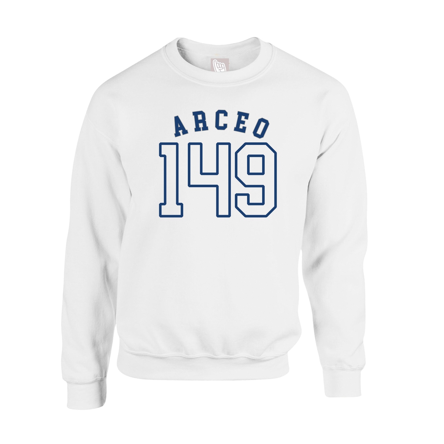 Fleece Crew — Shirsey Arch in White