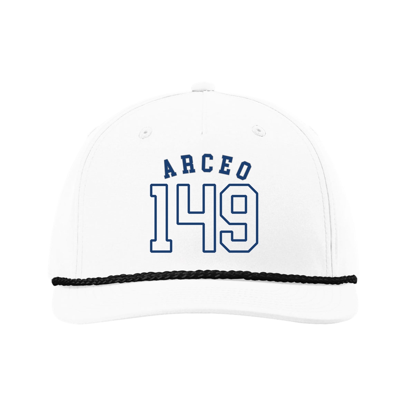 Five-Panel Classic Rope Cap — Shirsey Arch in White