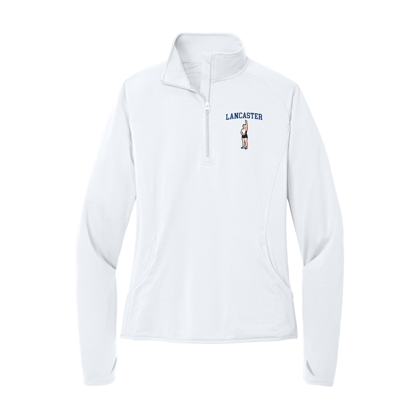 Women's Q-Zip Pullover — Shirsey in White