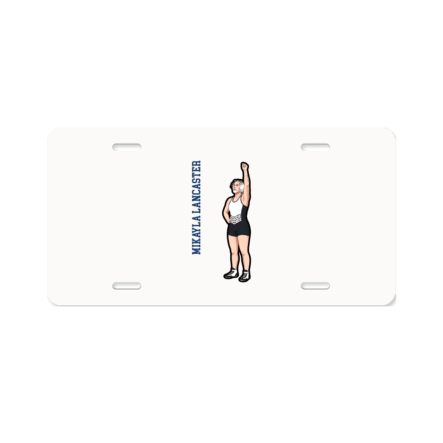 License Plate — Name Vertical in Classic